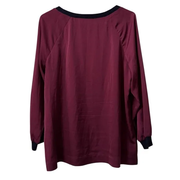 J.Crew Women Size Medium Long Sleeve Top‎ Satin Feel Lightweight Business Casual - Image 2
