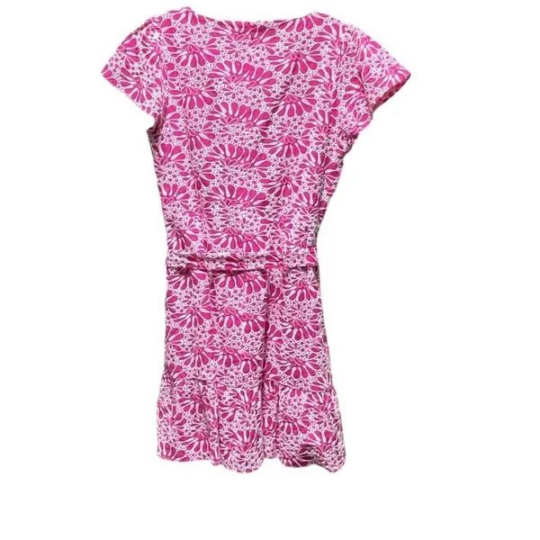 Loft size 8 heavily embroidered fit n flare ruffle cap sleeves dress - Image 2