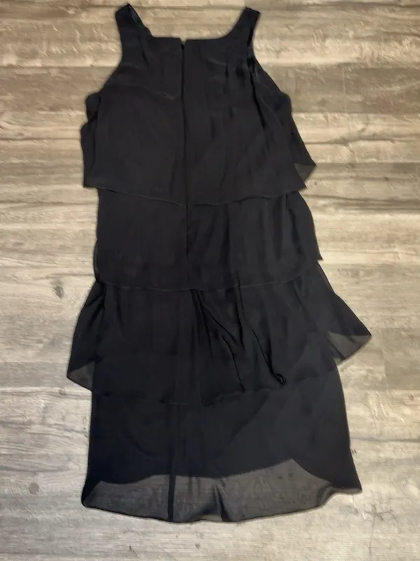 SLNY Black Layered Chiffon Beaded Floral Formal Dress Size 16 👗 - Image 4
