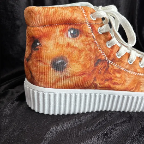 Custom Golden Doodle Dog‎ Hightop Sneakers Unisex Sz 38/Womens 7.5/Mens 5.5 NWOT - Image 3