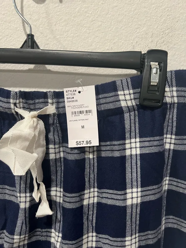Lands End Navy and White Plaid PJ Pants - Image 3