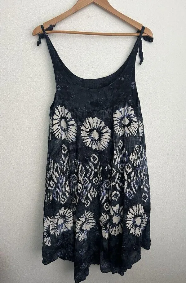 Free People Desert Winds Tie-Dye Midi Dress Boho Chic Lagenlook Festival Flowy M - Image 4