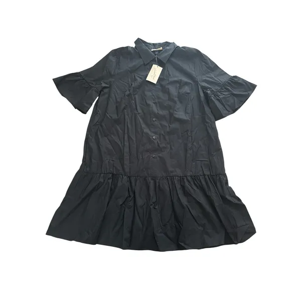 Universal Threads NWT Elbow Sleeve Poplin Mini Shirtdress Womens‎ Large Black - Image 3