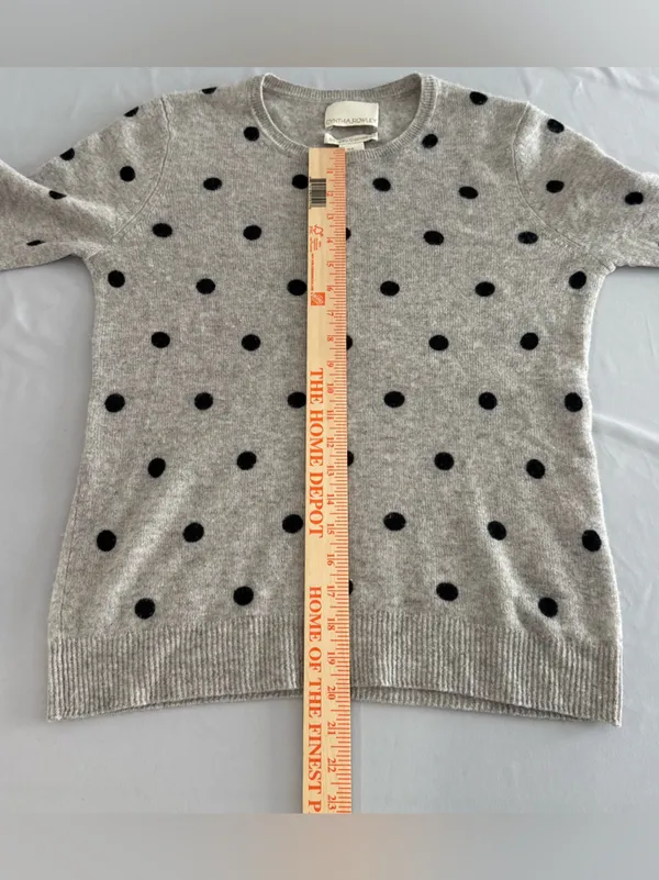 Cynthia Rowley 100%‎ cashmere polka dot sweater M - Image 5