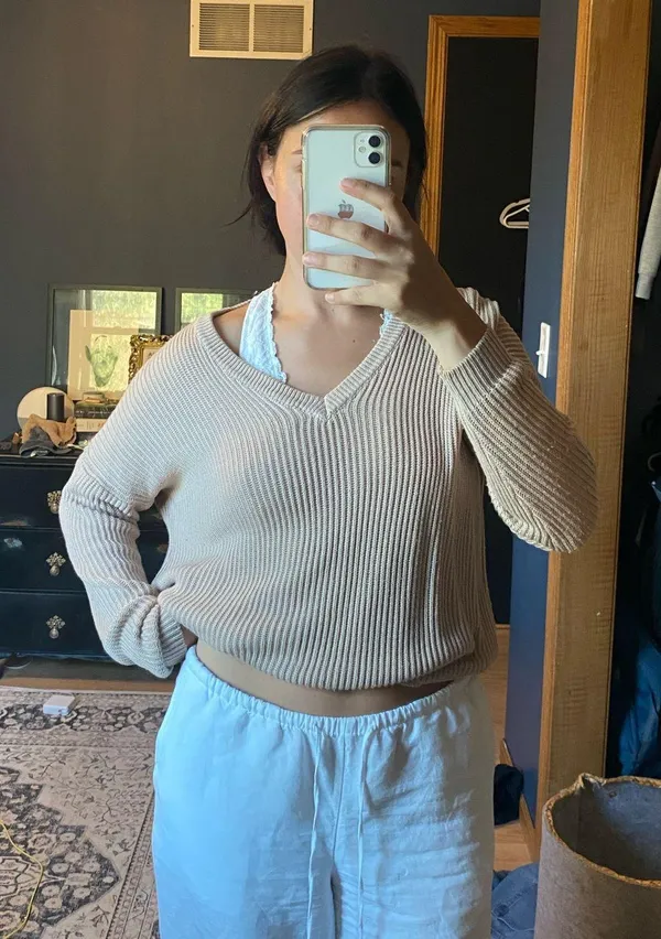 Brandy Melville Tan Knit Sweater - Image 2