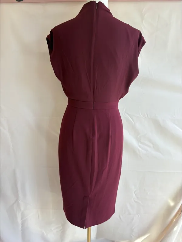 Express Women's Burgundy Sleeveless Midi Dress Size S with Multi-Strand Beaded 3 - Image 2