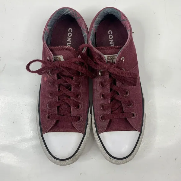 Converse 9 Chuck Taylor All Star Madison Burgundy Plaid Low Top Sneakers 561739F - Image 6