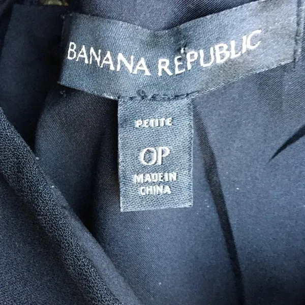 Banana Republic Black Ruffle Top Sleeveless Little Black Dress Size 0P v6x - Image 6