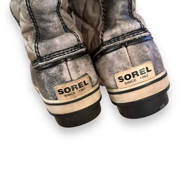 Sorel Tofino Tall Gray Waterproof Lace Up Distressed Faux‎ Fur Snow Boots Sz 7.5 - Image 5