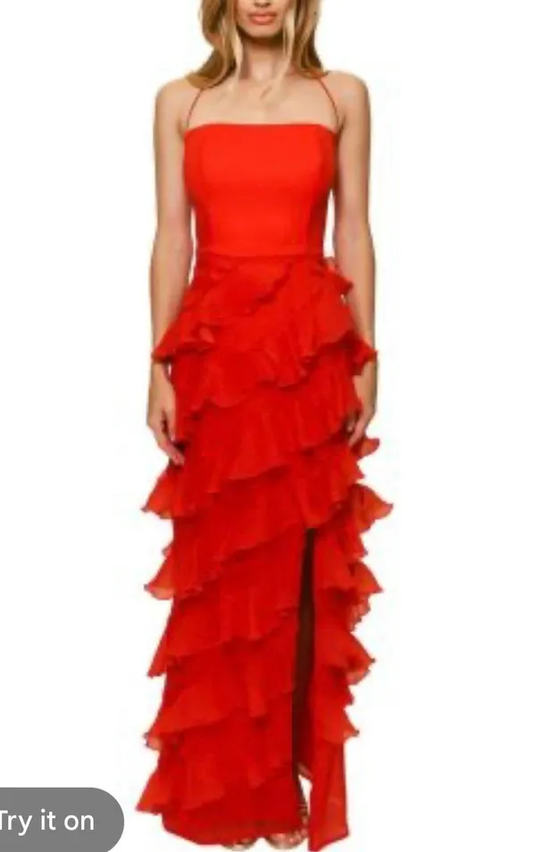 Hutch Lou ruffled tiered square neck halter midi dress - Image 2