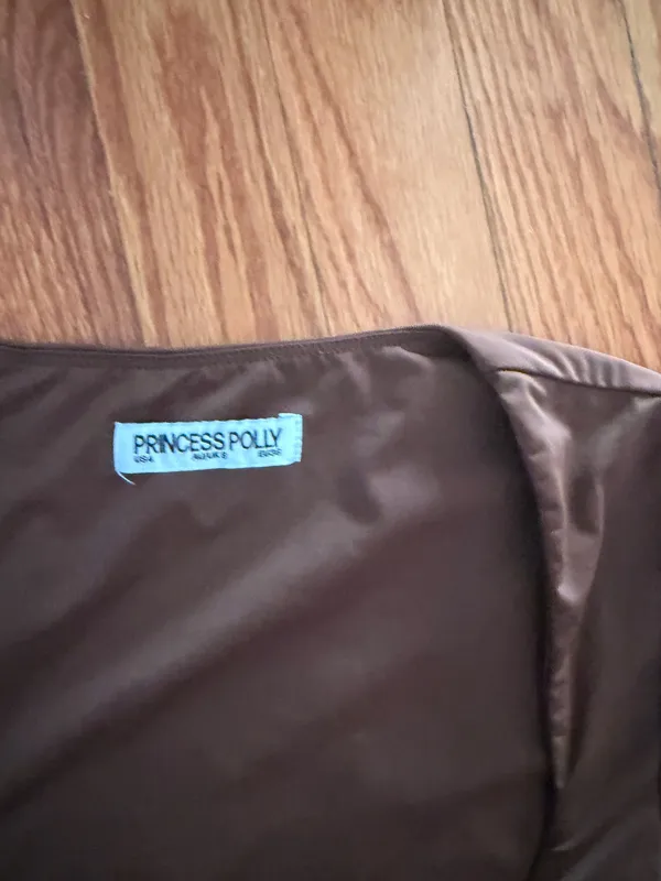 Princess Polly brown square neck long sleeve size 4 - Image 2