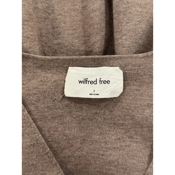 Wilfred Free Womens Sweater Brown Souvenir Oversized V Neck Pullover Size 2 - Image 4