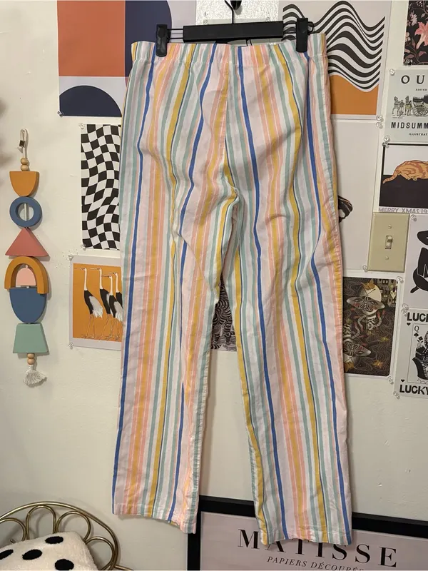 Old Navy Pastel Striped Pajama Pants Size M - Image 6