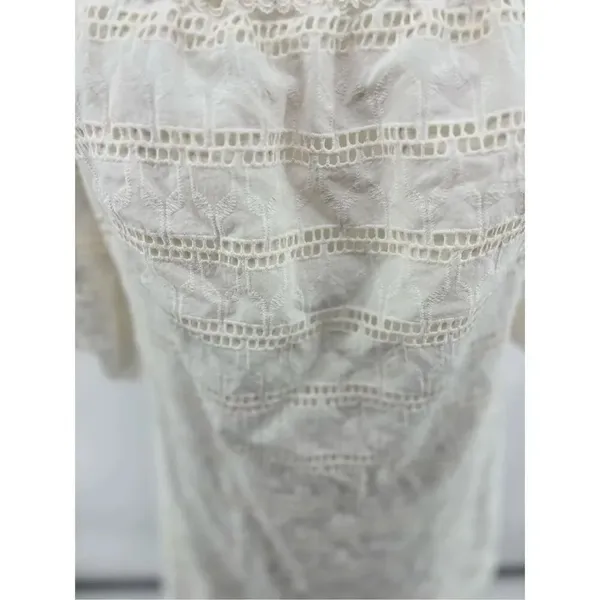 Vince Camuto White Eyelet Off The Shoulder Mini Dress Size 6 Cotton - Image 6