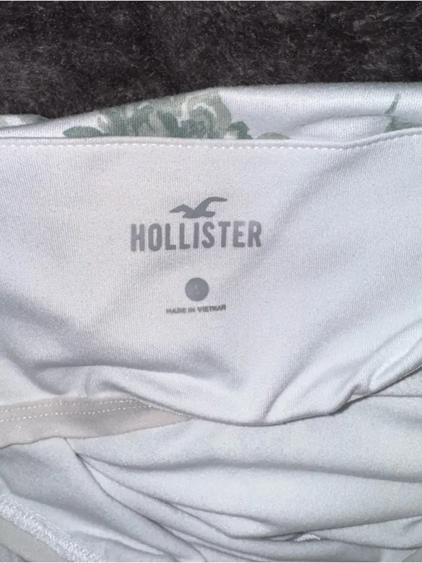 Hollister Womens White & Green Floral Crop Top Halter Tank size Small - Image 7