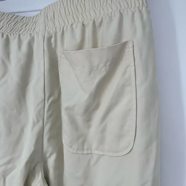 Elwood Dume Nylon Pants Large Cream Lined Drawstring Athletic Straight Leg - Image 10