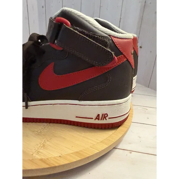 2006 Nike Air Force 1 MID XXV Brown & Red Players 314195-261 Size: 6.5 Y 8 Woman - Image 2