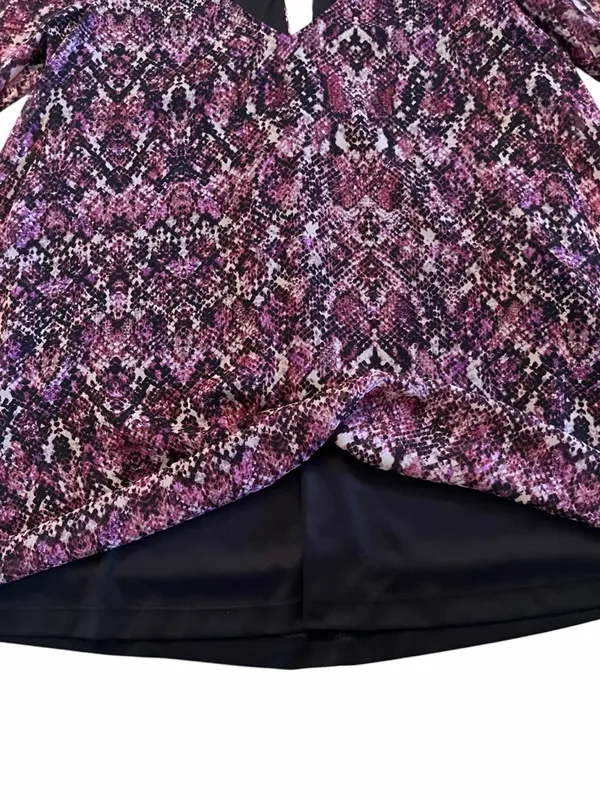 Show Me Your Mumu Snake Print Mini Purple Dress Boho Flowy Bell Sleeve M - Image 9