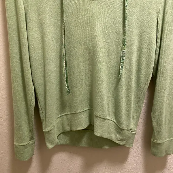Roller Rabbit Green Lena Ribbed Long Sleeve Hoodie Size Small - Image 5