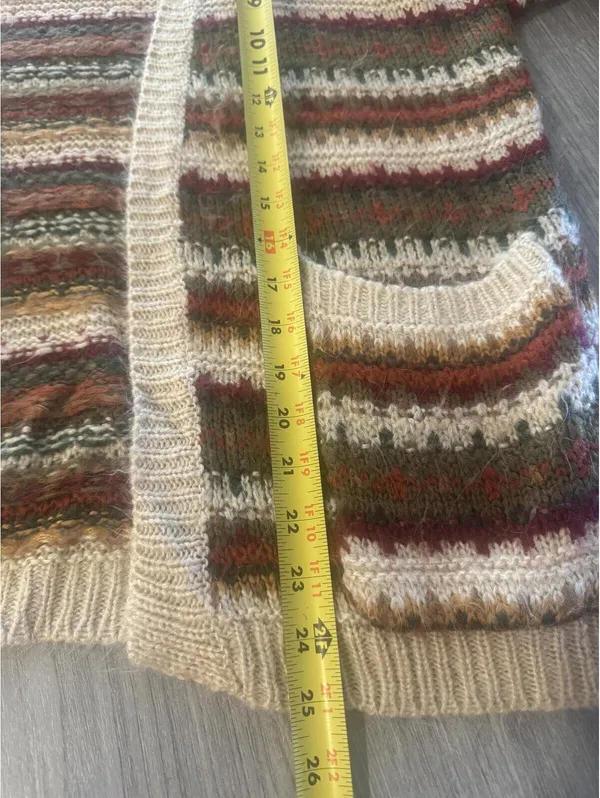 Pol Multicolor Cotton Blend Striped Cardigan Sweater with Pockets Size S - Image 4