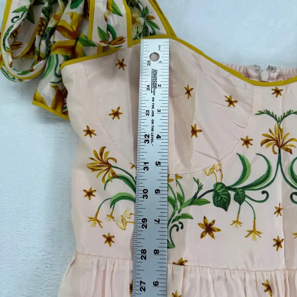 Farm Rio Botanical Beauty Pink Laces Cup‎ Midi Dress Floral Size M 334844 - Image 8