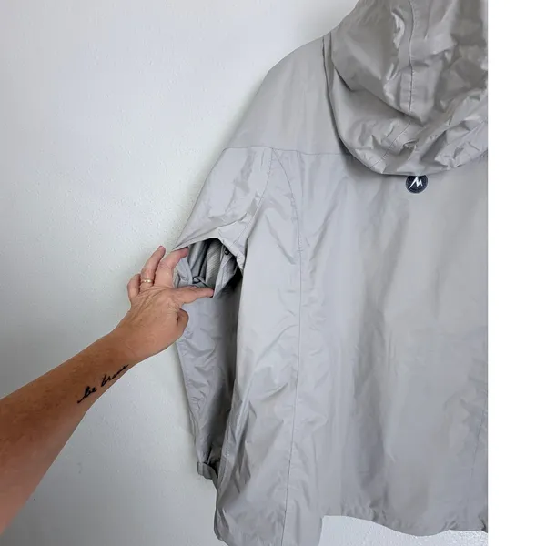 Marmot PreCip Rain Jacket Gray Waterproof Hooded Shell L Gorpcore - Image 6
