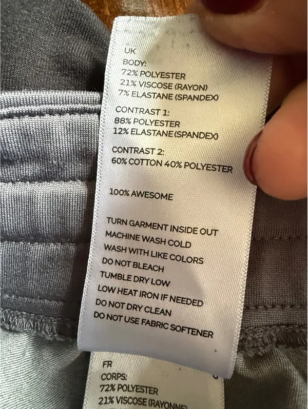 FIGS Zamora Gray Medical Scrub Jogger Pants with Teal Drawstring, Size M - Image 7