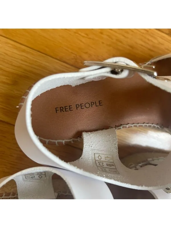 Free People Gable Glad Espadrille Gladiator Sandals White Leather Size 36, US 6 - Image 10