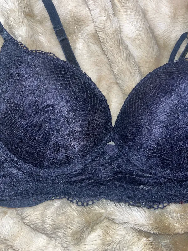 TJ Maxx Blue Lace Push-Up Bra - Image 3