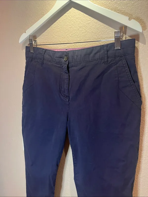 Boden Women’s Navy Blue Chino Style Cropped Pants Size 8 Petite - Image 3