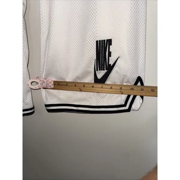 Womens L Nike Sportswear Basketball Jersey Pants Mesh White‎ Skater Y2K Wide Leg - Image 8
