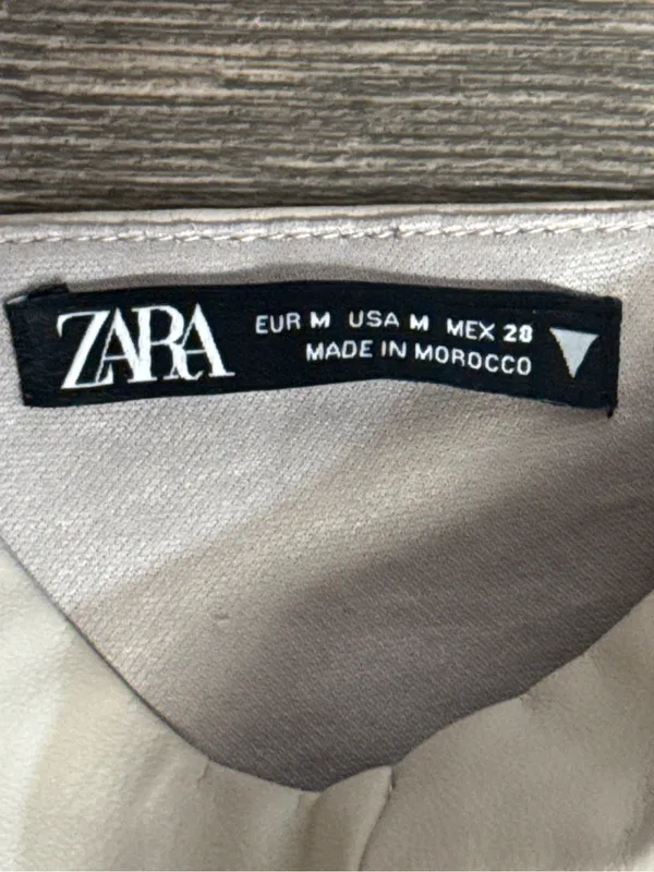 Zara Faux Leather Corset Tank Top Beige Cream Size M - Image 4