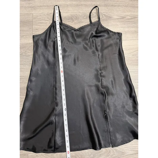 APT. 9‎ Intimates Chemise XL Black Side Slit Adjustable Straps Whimsigoth Slip - Image 9