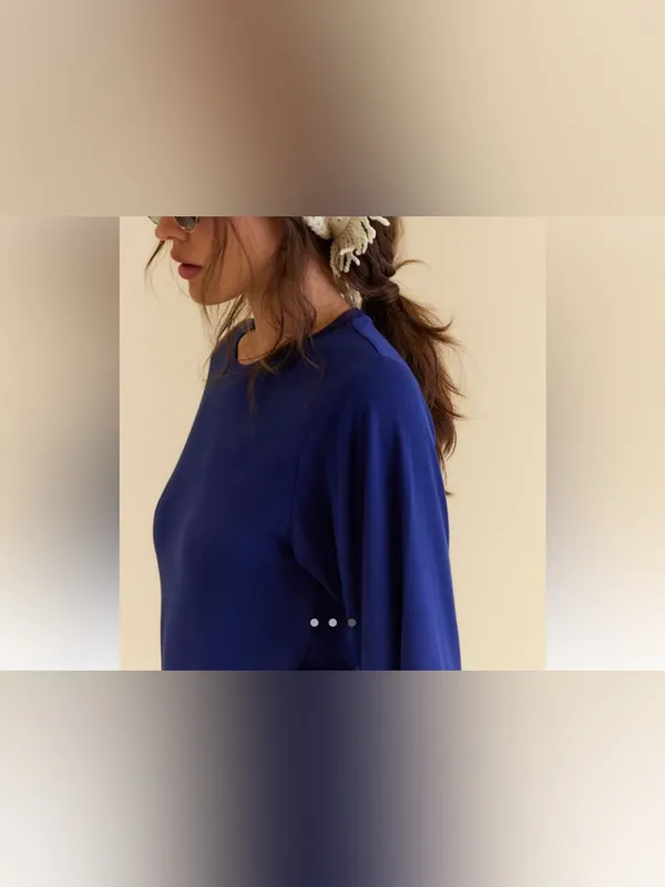 NWT Free People Free-Est Good Feels Tee Mini Dress - blue Poseidon navy - Small - Image 5