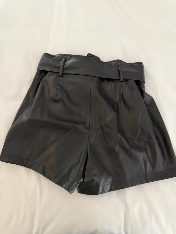 Primark Faux black leather shorts - Image 2