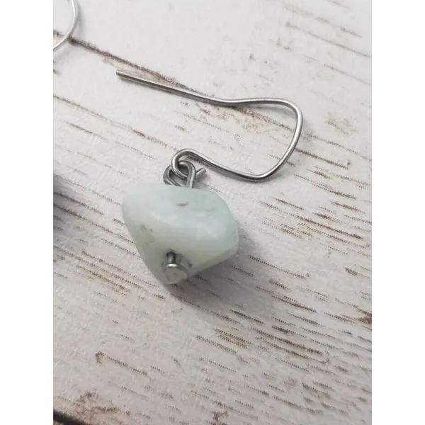 Vintage Earrings For Pierced Ears Light Green Stone - Image 5