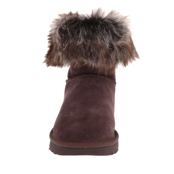 UGG Australia Brown Suede Faux Fur Cuff Winter Boots Womens 10 - Image 3