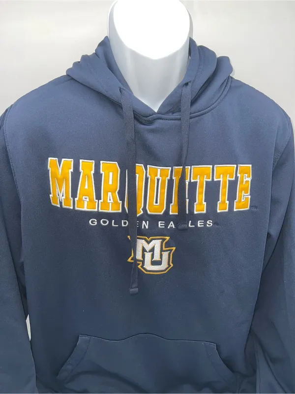 Colosseum Marquette University Hoodie Navy/Gold Collegiate Sweatshirt-Size L - Image 2