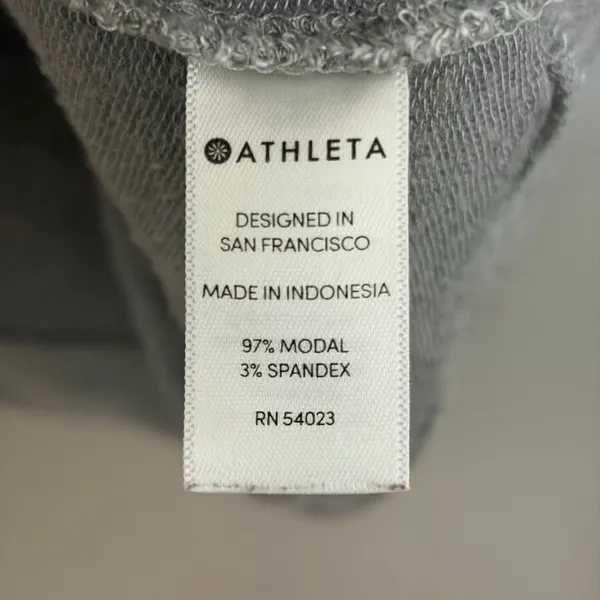Athleta Gray Modal Crossover Tulip Hem Raglan Long Sleeve Sweatshirt Small - Image 5