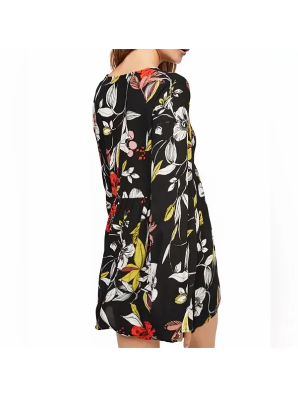 Free People Bella Floral Bell Sleeve Tunic Mini Dress women’s size small - Image 2