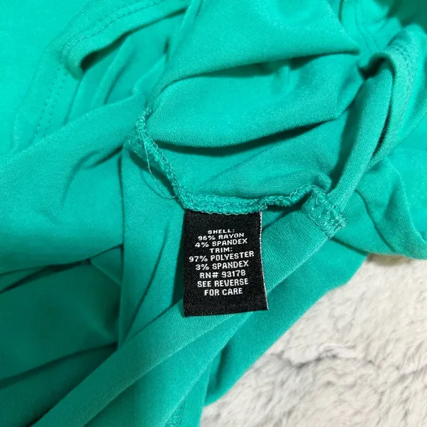 Premise Studio Teal Women's Top with satin neckline - Image 6