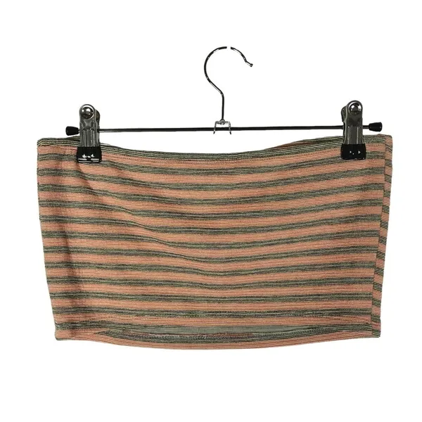 Forever‎ 21 Gray & Pink Stripe Tube Tank Top S - Image 2