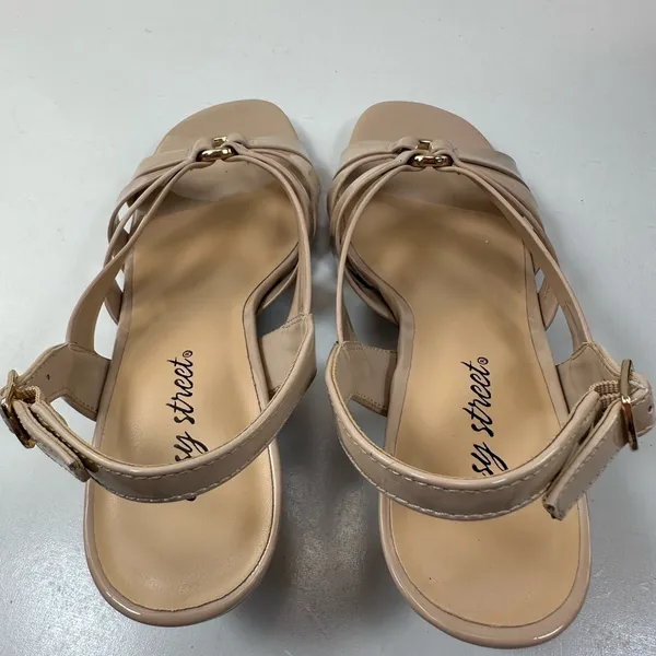 Easy Street Beige Strappy Heels - Image 10