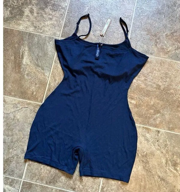 SKIMS Soft Lounge Scoop Onesie Navy Size Large - Image 6