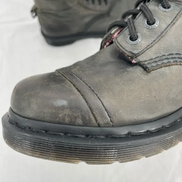 Dr. Martens Triumph Boots Leather Pirate Style Fold Down Tartan Plaid Lining 7 - Image 12