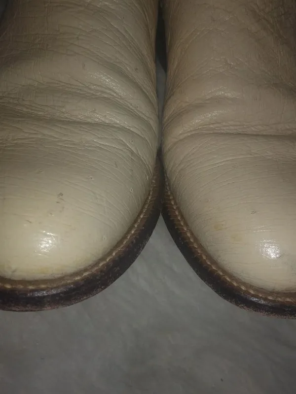 Justin Boots 6 Vintage Natural Ostrich Quill Cowgirl Western Boots in Light Beige - Image 6
