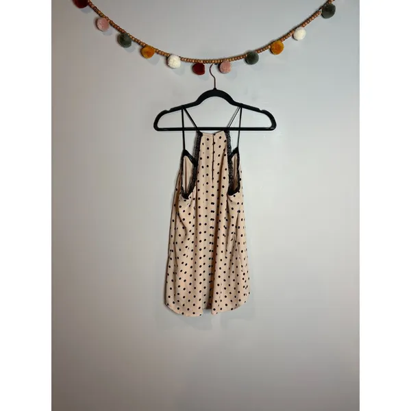 Express beige and black polka dot lacy cami tank - Image 2