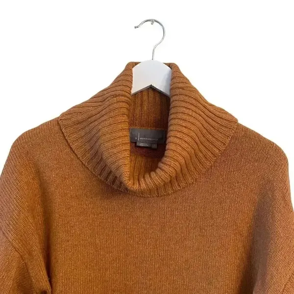 Anthropologie Viscose Wool Mustard Rust Knit Chunkie Oversized SZ S #1726 - Image 3