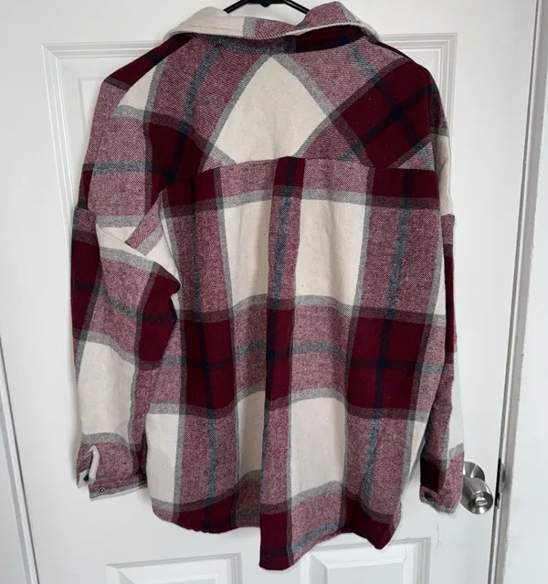 Amazon Maroon Plaid Shacket - Image 2