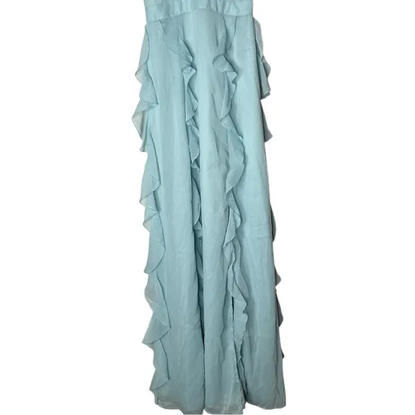 NWT Lovers + Friends Ruffle Halter Maxi Dress Baby Blue XS - Image 7